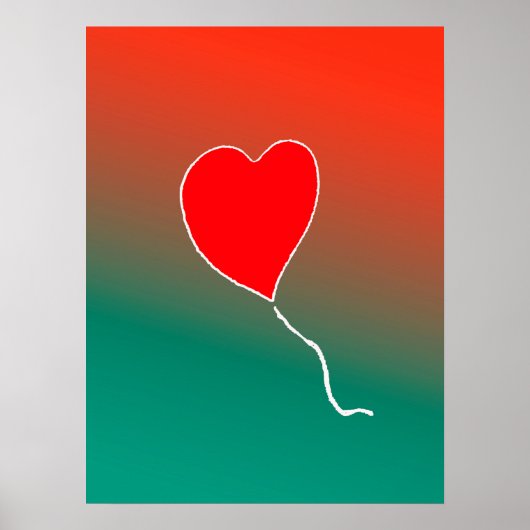 飛んでいるハート ポスター (正面)