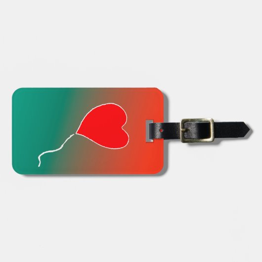 飛んでいるハート ラゲッジタグ (正面横)