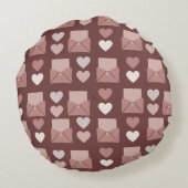 飛んでいるハート、ラブエンベロープ、携帯電話 ラウンドクッション (裏面)