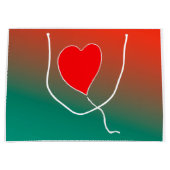 飛んでいるハート ラージペーパーバッグ (正面)