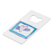 飛んでいるハート- Kids Art for CHOC クレジットカード栓抜き (正面アングル)