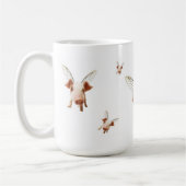 飛んでいるブタ-信じて下さい コーヒーマグカップ (左)