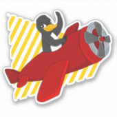 飛んでいるペンギンカスタムの漫画のビニール切りステッカー シール (正面)