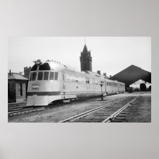 飛んでいるヤンキーアットポートランドMEユニオン駅1937 ポスター