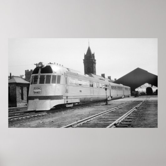 飛んでいるヤンキーアットポートランドMEユニオン駅1937 ポスター (正面)