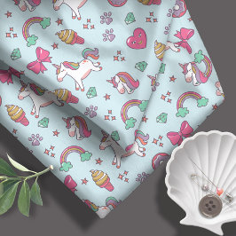 飛んでいるユニコーン虹かわいいID381 ファブリック