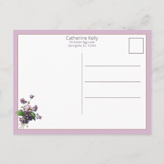 飛んでいるヴィンテージイースターエッグ忘れ&メノッツ ポストカード (裏面)