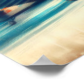 飛んでいるヴィンテージクラシック二面油彩画 ポスター (角)