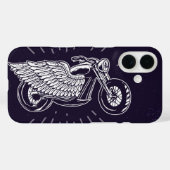 飛んでいるヴィンテージバイクレトロバイクもしくは自転車に乗る人 Case-Mate iPhoneケース (裏面 (横))
