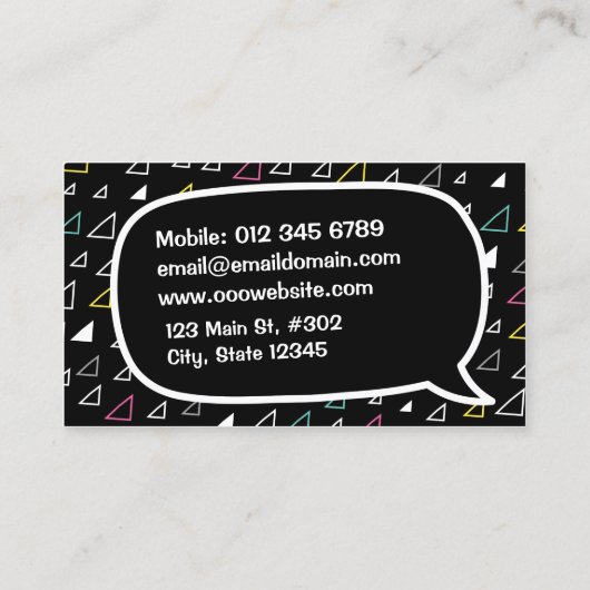 飛んでいる三角形 名刺 (裏面)