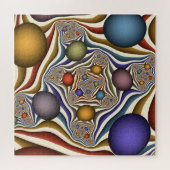 飛んでいる上へカラフルモダン抽象芸術 ジグソーパズル (横)