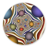 飛んでいる上へカラフルモダン抽象芸術 セラミックノブ (正面)