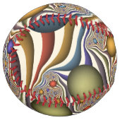 飛んでいる上へカラフルモダン抽象芸術 ソフトボール (正面左)