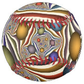 飛んでいる上へカラフルモダン抽象芸術 ソフトボール (裏面)