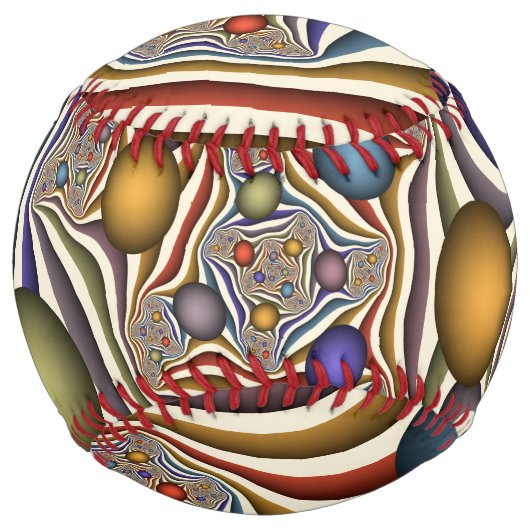 飛んでいる上へカラフルモダン抽象芸術 ソフトボール (正面)