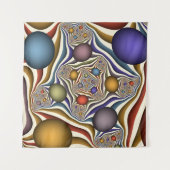 飛んでいる上へカラフルモダン抽象芸術 タペストリー (正面(横))