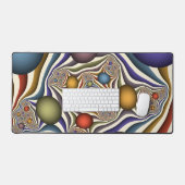 飛んでいる上へカラフルモダン抽象芸術 デスクマット (キーボード&マウス)