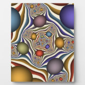 飛んでいる上へカラフルモダン抽象芸術 フォトプラーク (正面)