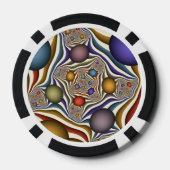 飛んでいる上へカラフルモダン抽象芸術 ポーカーチップ (裏面)