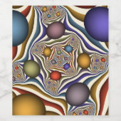 飛んでいる上へカラフルモダン抽象芸術 ワインラベル (シングルラベル)