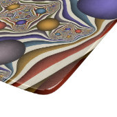 飛んでいる上へカラフルモダン、抽象芸術フラクタル カッティングボード (角)