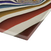 飛んでいる上へカラフルモダン、抽象芸術フラクタル カッティングボード (角)