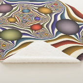 飛んでいる上へカラフルモダン、抽象芸術フラクタル シェルパブランケット (3/4)