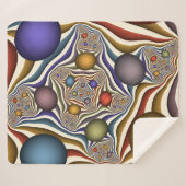 飛んでいる上へカラフルモダン、抽象芸術フラクタル シェルパブランケット (正面(横))