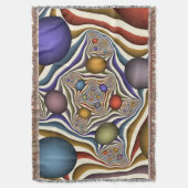 飛んでいる上へカラフルモダン、抽象芸術フラクタル スローブランケット (正面縦)