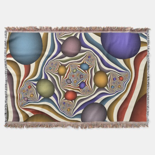 飛んでいる上へカラフルモダン、抽象芸術フラクタル スローブランケット (正面)