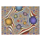 飛んでいる上へカラフルモダン、抽象芸術フラクタル テーブルクロス (正面(横))