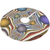 飛んでいる上へカラフルモダン、抽象芸術フラクタル ブラッシュドポリエステルツリースカート (アングル)