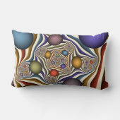 飛んでいる上へカラフルモダン、抽象芸術フラクタル ランバークッション (裏面)