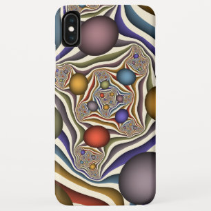 飛んでいる上へカラフルモダン、抽象芸術フラクタル iPhone XS MAXケース