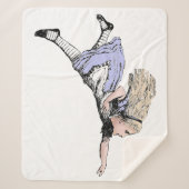 飛んでいる不思議の国のガラスのアリス シェルパブランケット (正面)