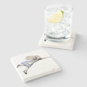 飛んでいる不思議の国のガラスのアリス ストーンコースター (横)