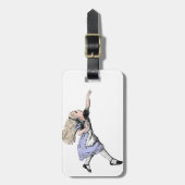 飛んでいる不思議の国のガラスのアリス ラゲッジタグ (正面縦)
