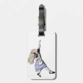 飛んでいる不思議の国のガラスのアリス ラゲッジタグ (裏面縦)