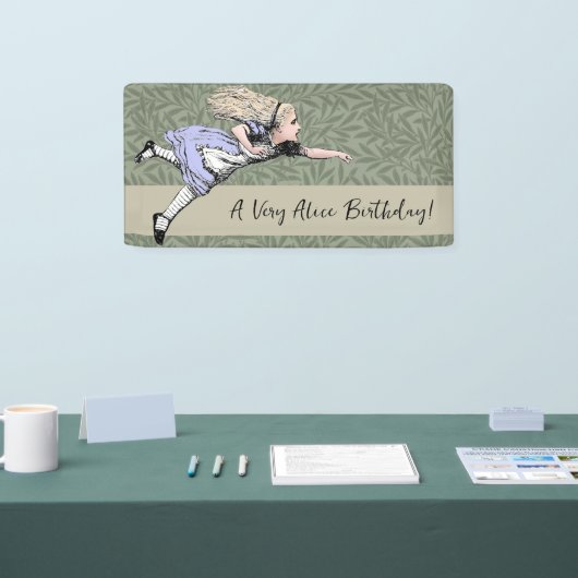 飛んでいる不思議の国のガラスのアリス 横断幕 (トレードショー)