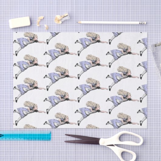 飛んでいる不思議の国のガラスのアリス 薄葉紙 (クラフト)