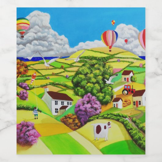 飛んでいる凧 ワインラベル (シングルラベル)