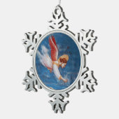 飛んでいる天使の夢 スノーフレークピューターオーナメント (右)