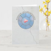 飛んでいる好機の窓 カード (黄色い花)