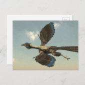 飛んでいる始祖鳥の鳥の恐竜- 3Dは描写します ポストカード (正面/裏面)
