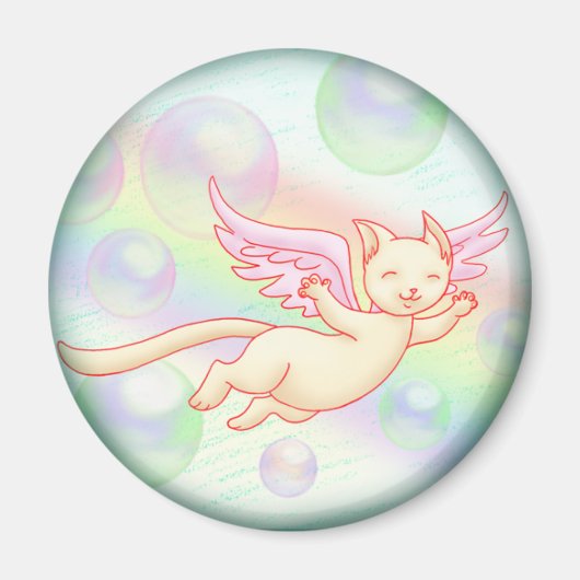 飛んでいる子猫磁石 マグネット (正面)