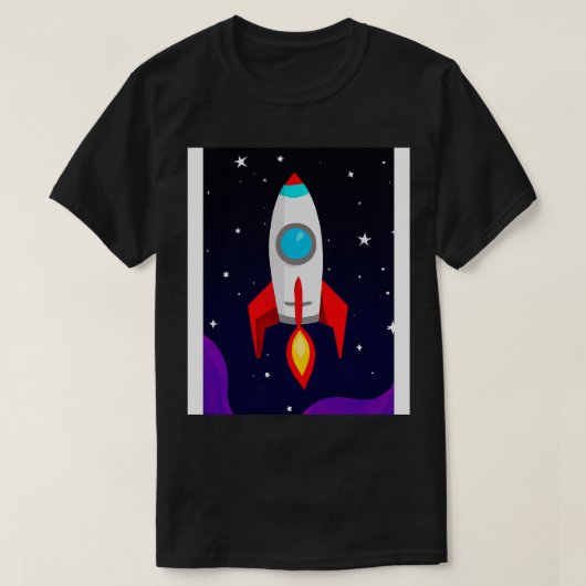飛んでいる宇宙ロケット2 Tシャツ (デザイン正面)