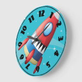 飛んでいる宇宙船の時計 ラージ壁時計 (傾斜)