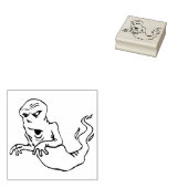 飛んでいる幽霊イラストレーションスタンプ ラバースタンプ (押印)