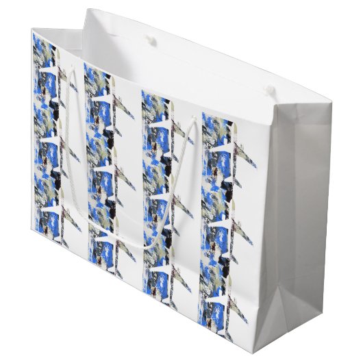 飛んでいる抽象芸術 ラージペーパーバッグ (正面アングル)