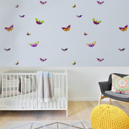 飛んでいる数々の色の蝶 壁紙